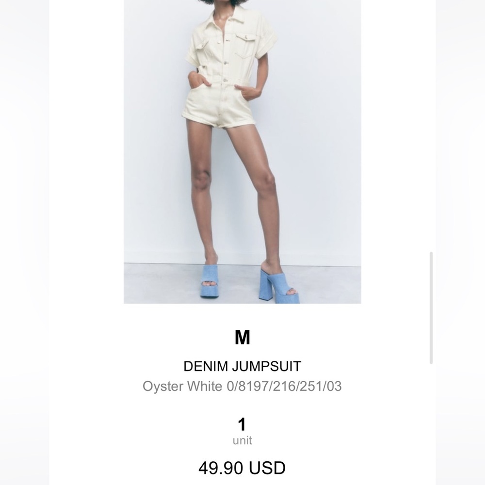 NWT Zara romper size M oyster white